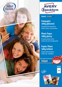 Avery-Zweckform Classic Photo Paper Inkjet 2496 Fotopapier DIN A4 180 g/m² 100 vellen Glanzend