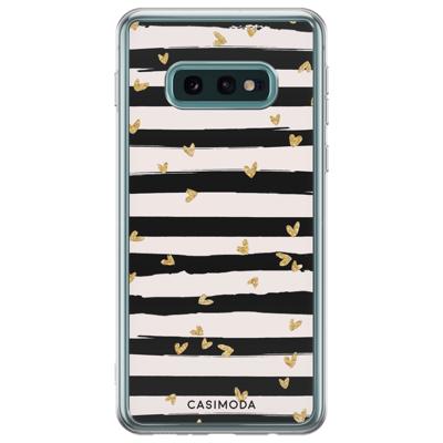 Samsung Galaxy S10e siliconen telefoonhoesje - Hart streepjes