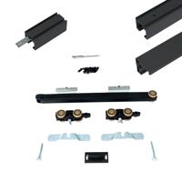 Xperta set 6m rail - Zwart - vloerplint - Enkele deur - Dubbel soft - opbouw