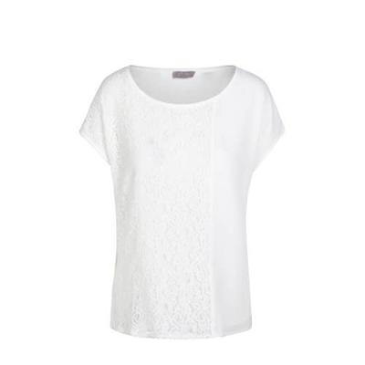 Cassis top met kant ecru