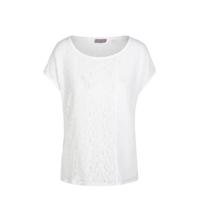 Cassis top met kant ecru