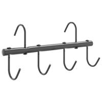 vidaXL Hoofdstelhouder met 6 zwenkhaken staal zwart, hoofdstelhaak, hoofdstelhanger, hoofdstelrek voor zadelkamer, hoofdstelrek