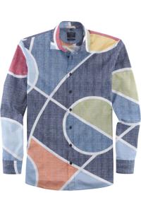 OLYMP Casual Modern Fit Overhemd blauw, Motief