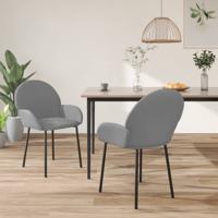 Eetkamerstoelen 2 st kunstleer grijs