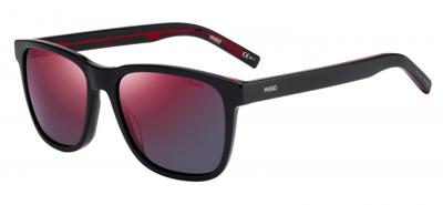 Hugo Boss zonnebril HG 1073/S UYY/AO rechthoekig cat. 3 zwart/rood Hugo Boss zonnebril HG 1073/S UYY/AO rechthoekig cat. 3 zwart/rood