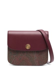 ETRO sac à bandoulière en cuir à motif cachemire - Rouge