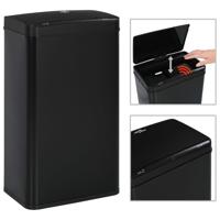 vidaXL Prullenbak met automatische sensor 70 L staal zwart