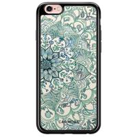 iPhone 6/6s siliconen zwart hoesje - Mandala blauw
