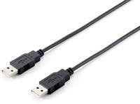 Equip USB-kabel A -> A St/3,00 m polybag, zwart