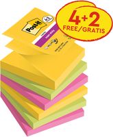 Post-it Super Sticky Z-notes Carnival, 90 vel, ft 76 x 76 mm, 4 + 2 GRATIS - thumbnail