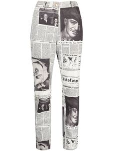 Christian Dior Pre-Owned jean slim à imprimé Newspaper (2000) - Noir