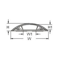 TRU COMPONENTS Kabelbrug 1592913 PVC Grijs Aantal kanalen: 1 1000 mm Inhoud: 1 stuk(s) - thumbnail