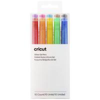 Cricut Glitzer Gel 0,8mm, 10er Stiftset Blauw, Geel, Oranje, Groen, Rood, Zwart, Bruin, Lichtblauw, Roze, Lila - thumbnail