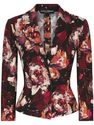 Dolce & Gabbana Getailleerde blazer met bloemenprint - Rood