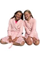 Oud roze kinderbadjas fleece-122/128 (M)