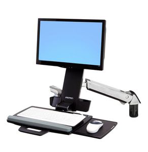 Ergotron StyleView Sit-Stand Combo System Monitor-wandbeugel 1-voudig 25,4 cm (10) - 61,0 cm (24) Aluminium (gepolijst) In hoogte verstelbaar,