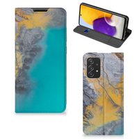 Samsung Galaxy A72 (5G/4G) Standcase Marble Blue Gold - thumbnail