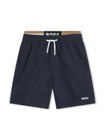 BOSS Kidswear short de bain à taille à logo - Bleu