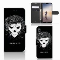 Telefoonhoesje met Naam Huawei P20 Lite Skull Hair - thumbnail