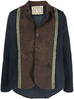 By Walid floral-embroidered blazer - Bleu