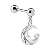 Jeweled Barbell with Charm Chirurgisch staal 316L / Belegde messing Barbells