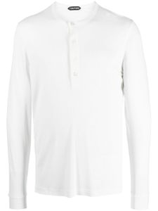 TOM FORD t-shirt nervuré à manches longues - Blanc