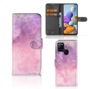 Hoesje Samsung Galaxy A21s Pink Purple Paint