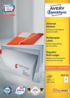 Avery Zweckform 3427, Universele etiketten, Ultragrip, wit, 200 vel, 8 per vel, 105 x 74 mm - thumbnail