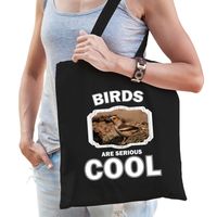 Dieren appelvink vogel tasje zwart volwassenen en kinderen - birds are cool cadeau boodschappentasje