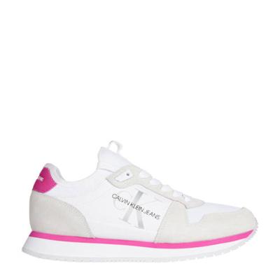CALVIN KLEIN JEANS suède sneakers wit/roze CALVIN KLEIN JEANS suède sneakers wit/roze