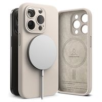 iPhone 15 Pro Max Ringke Liquid Silicone MagSafe Case - Stone - thumbnail