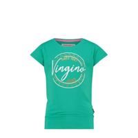 Vingino T-shirt Harper met logo donker mintgroen