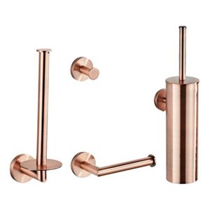 Saniclear Copper toilet accessoiresset 4-delig geborsteld koper