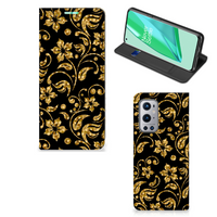 OnePlus 9 Pro Smart Cover Gouden Bloemen - thumbnail