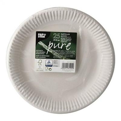 Papstar kartonnen borden wit 23cm