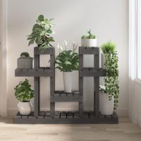 VidaXL Plantenstandaard grijs 104,5x25x77,5 cm massief grenenhout - thumbnail