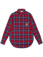 Gucci tartan skunk-patch shirt - Rouge