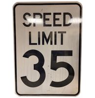 Speed Limit 35 Metalen Straatbord - Origineel - 107 x 77 cm - thumbnail