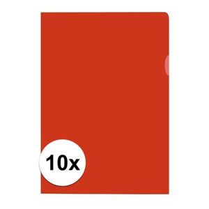 10x Tekeningen opbergmap A4 rood   -