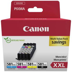 Canon Inktcartridge CLI-581XXL BK/C/M/Y Multipack Origineel Combipack Zwart, Cyaan, Magenta, Geel 1998C007