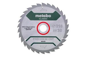 Metabo PRECISION CUT WOOD CLASSIC 628653000 Cirkelzaagblad 216 x 30 x 1.6 mm Aantal tanden: 30 1 stuk(s)