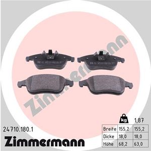 Remblokkenset, schijfrem ZIMMERMANN, u.a. für Renault