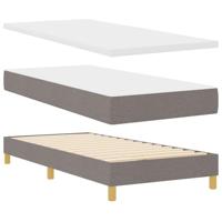 vidaXL Boxspringbed met Matras in Taupe, 100 x 200 cm, Stof.