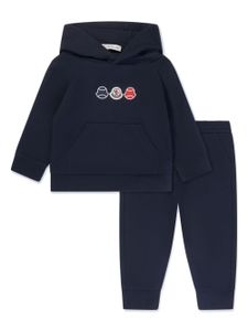 Moncler Enfant survêtement à logo imprimé - Bleu