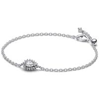 Pandora 593001C01 Armband Sparkling Pear Halo zilver-zirconia-silicone wit-zwart