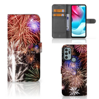 Motorola Moto G60s Wallet Case met Pasjes Vuurwerk - thumbnail