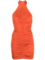 Noire Swimwear robe coute froncée à dos-nu - Orange