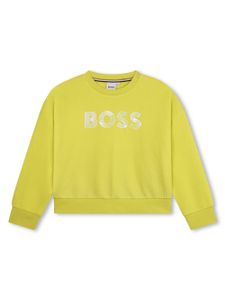 BOSS Kidswear sweat en jersey à logo embossé - Jaune