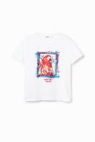 Tropisch T-shirt met papegaai - WHITE - L