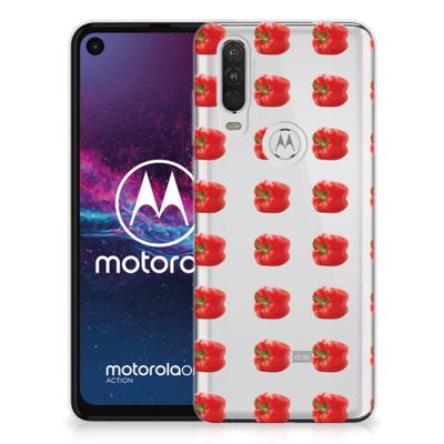 Motorola One Action Siliconen Case Paprika Red Motorola One Action Siliconen Case Paprika Red